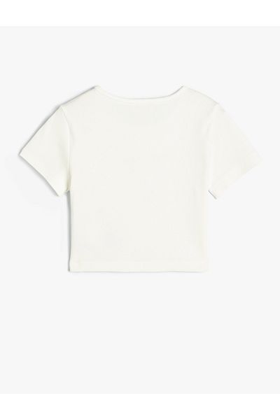 Koton Βαμβακερό κοντομάνικο μπλουζάκι - Cat Print, Crew Neck