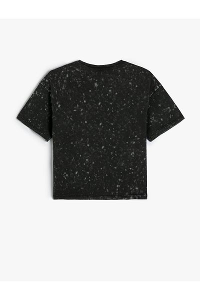 Koton Unicorn Printed Cotton T-Shirt - Short Sleeve, Crew Neck