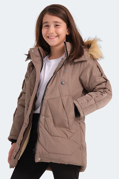 Slazenger Camron Beige Unisex Kids Coat and Coat
