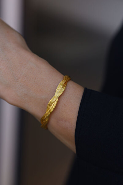 Yenigün Kuyumculuk 14 Ayar Altın Cimarlı Örgü Bileklik