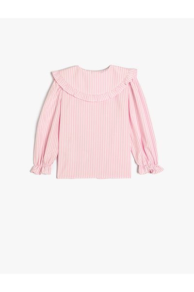 Koton Shirt Baby Collar Long Sleeve Ruffle Detailed