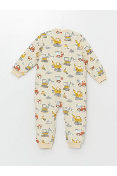 LC Waikiki Lcw Baby Beige 2.5 Tog Crew Neck Printed Baby Boy Romper
