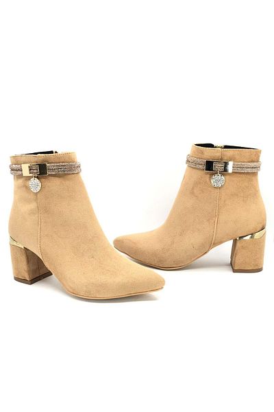 Kids Club Shoes Feles Ankle Stone Γυναικείες Κλασικές Μπότες TEN-SUEDE