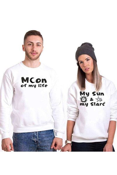 Tshirthane Moon My Sun Lover Combos Sweatshirt Couple Combination