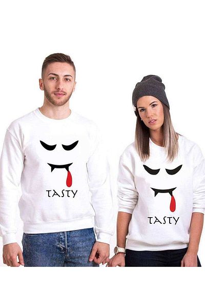 Tshirthane Tasty Lover Combos Sweatshirt Couple Combination