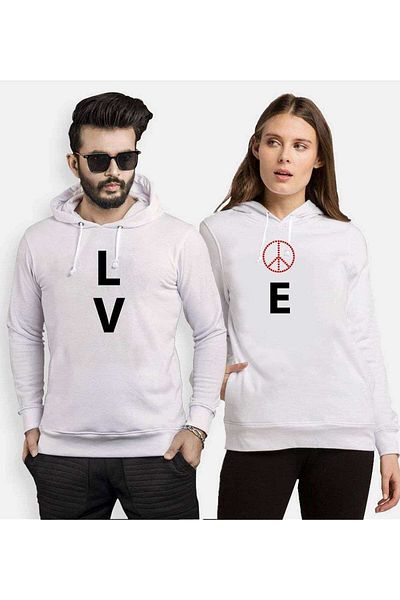 Tshirthane Lover Hooded Couple Combination - Lo and Peace