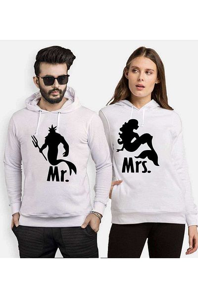 Tshirthane Mr. Mrs. Poseidon Lover Combinations Hooded Couple Combination