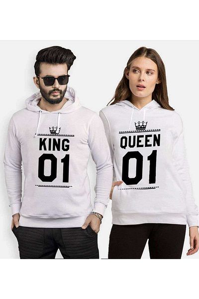 Tshirthane King Queen 01 Lover Combinations Hooded Couple Combination
