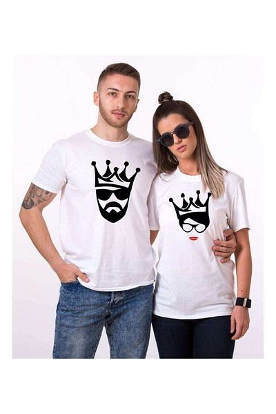 Tshirthane Cool King Queen - Lover Couple Combination T-Shirt