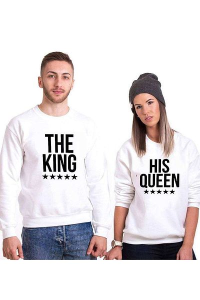 Tshirthane Lover Combinations - the King the Queen Sweatshirt, Couple Combination