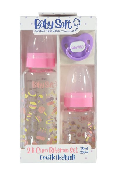 Babysoft Baby Soft 2'li Biberon Set 0-6 Ay Pembe