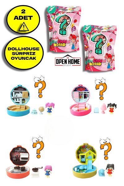 TOYFEST 2Pcs Portable Dollhouse Surprise Package