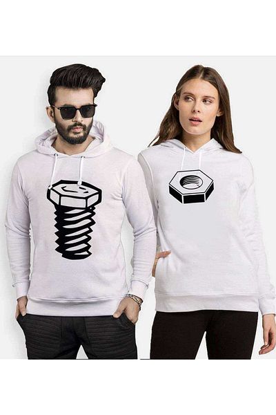 Tshirthane Nut Screw Lover Combinations Hooded Couple Combination