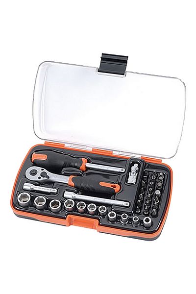 Tactix 37-Piece Drive Metric Socket and Bit Set 0.25inch