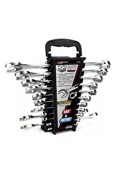 Performance Tool مجموعة مفاتيح مترية وSAE مكونة من 22 قطعة و12 نقطة