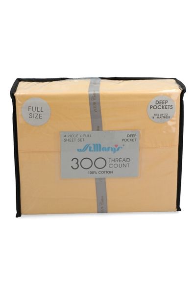 St. Mary'S 4-Piece TC300 Premium Cotton Full Sized Bed Sheet Set