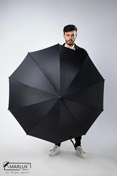 Marlux Siyah Fiber 10 Tel Erkek Baston Şemsiye M21mar10139r001
