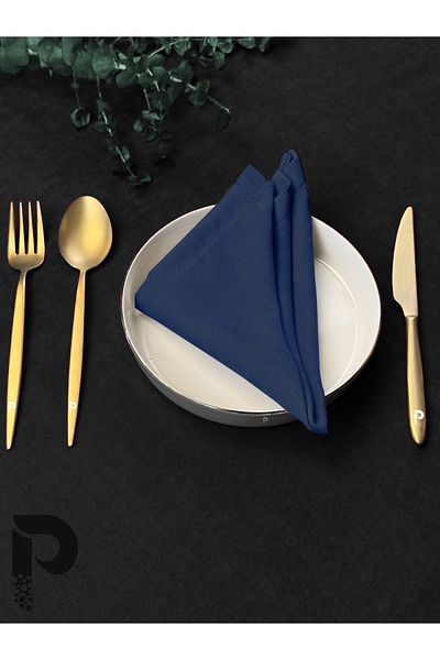 Perle Space Blue Fabric - Napkin, Dai?Ly Series, Velvet Look