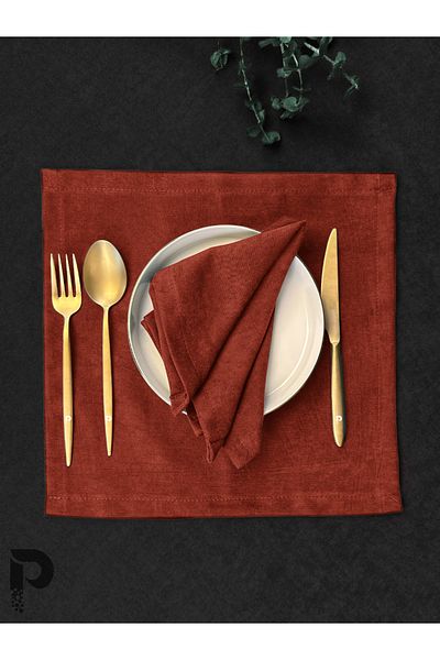 Perle Velvet Look Cinnamon Kumash Napkin - Daily Series