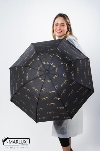 Marlux Siyah Atatürk Imza Desenli Unisex Şemsiye M21mar106r001