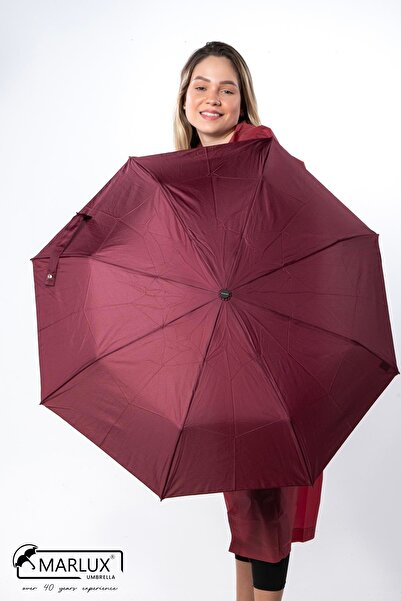 Marlux 8 Telli Otomatik Rüzgara Dayanıklı Kılıflı Şemsiye Bordo Mpr2009