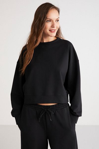 GRIMELANGE ASUNA Set 2 piese pentru femei Trening negru cu fleece în interior