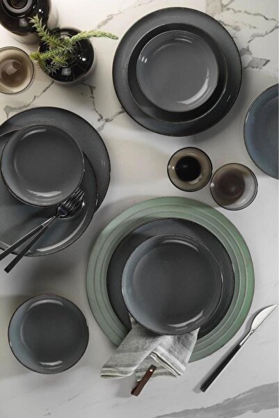 Kütahya Porselen Moderna 12-teiliges 4-Personen-Geschirrset Blau