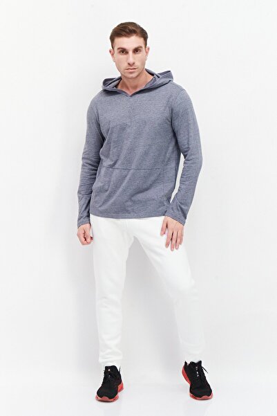 Kenneth Cole Men Hooded Long Sleeve Plain Sweatshirt, Grey