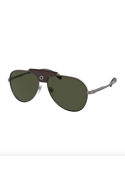 Bvlgari Man Pilot Sunglasses- Bv 5061q - Lense Size:60mm - Matte Gunmetal/brown