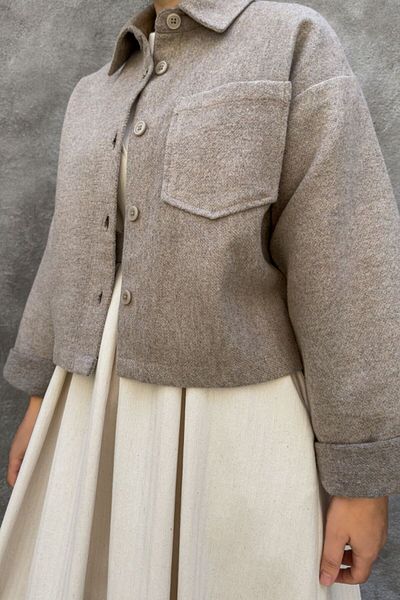 hrmonny Stamped Short Crop Jacket Look Women's Shirt - Oversize