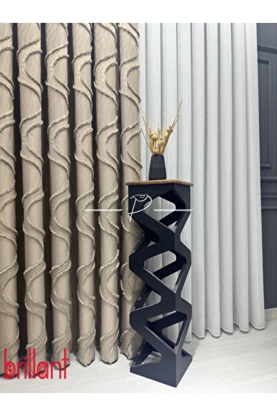 rendecioğlutekstil Fon Perde Brillant Marka Tanjant Püsküllü Fon Pufy Nilda A...