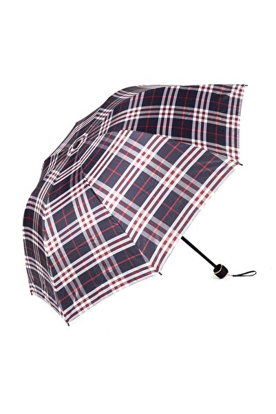 Marlux Lacivert Bordo Ekoseli Kadın Şemsiye M21mar358r005