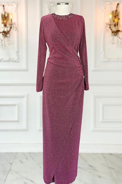 Amine Hüma Βραδινό φόρεμα Dusty Rose Simay Hijab