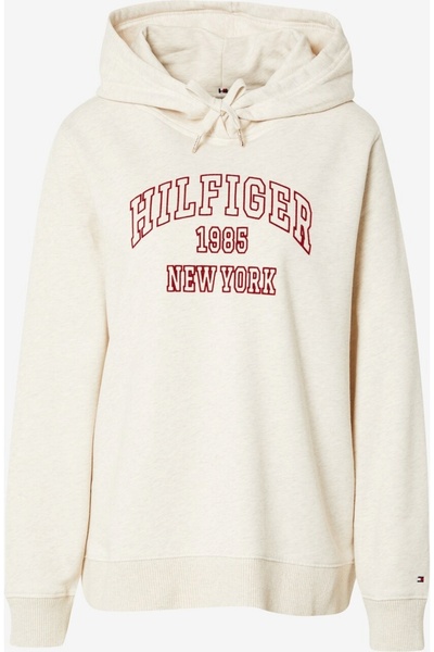 Tommy Hilfiger %100 ORGANİK PAMUK RAHAT KESİM KABARTMA BASKILI KAPÜŞONLU SWEATSHİRT