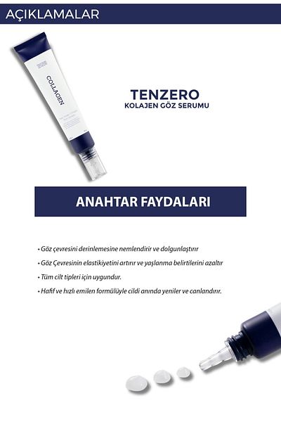 TENZERO Intensive Hydrolyzed 2X Collagen Extract Brightening and Anti-Wrinkle Deep Aqua Eye Serum (30 ml)