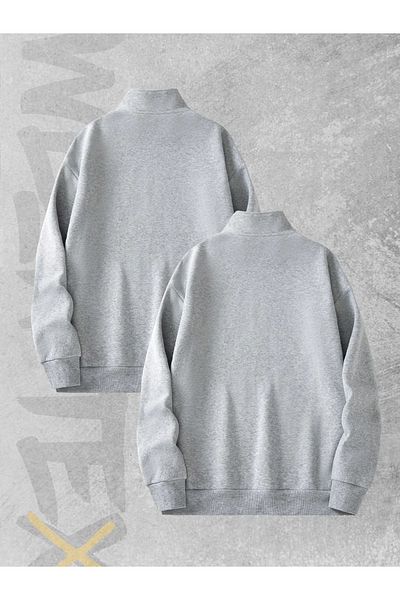 WEARTEX 2-Piece Half Zipper Men's Lion Tooth Lion Printed Lover Couple Sweatshirt