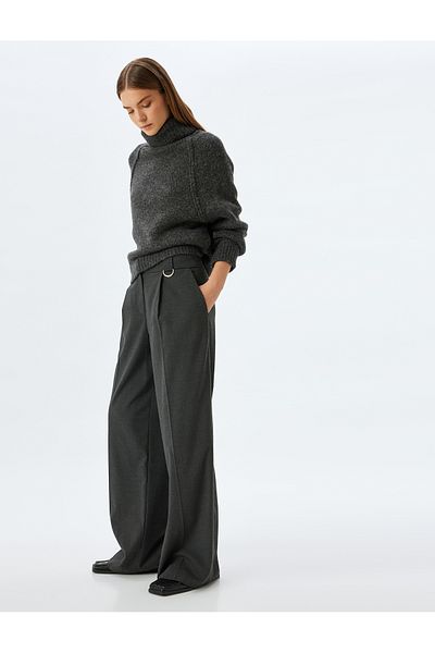 Koton Oversize Knit Sweater Turtleneck Long Sleeve