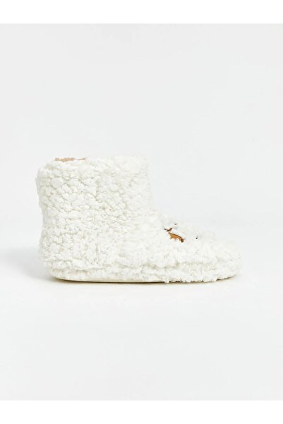 LC Waikiki LCW STEPS Krem Nakışlı Pelüş Kız Çocuk Ev Botu