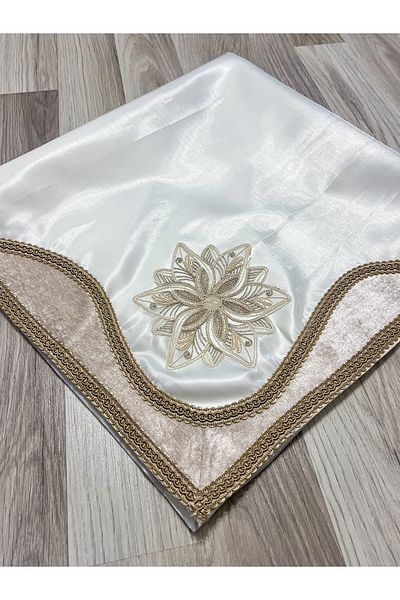 AYHANHOME Γαλλική δαντέλα βελούδινη κεντημένη, δέσμη πολυτελείας σατέν προίκας