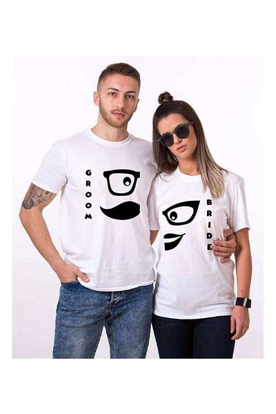 Tshirthane Lover Couple Combination - Bride Groom T-Shirt