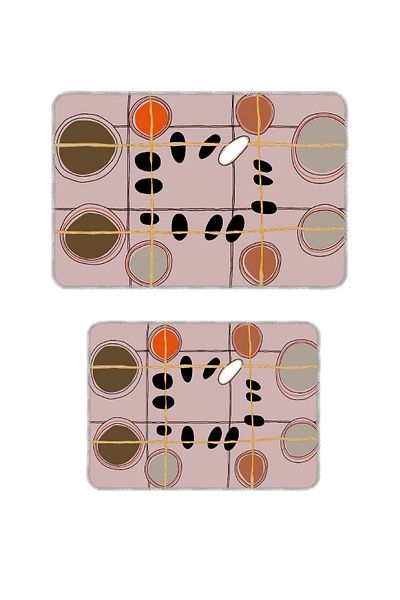 BigArts Home Lilac Retro Bath Mat - Non-Slip Base, Washable Set Set 50X60-60X90 cm