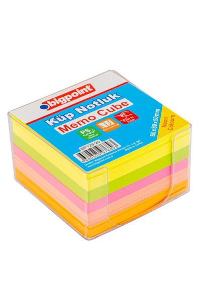 Bigpoint Bp129-20 Cube Block Note Holder Neon Color 8X8Cm