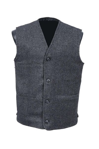BYBEYEMS GİYİM Smoked Gray V-Neck Cashmere Men's Vest