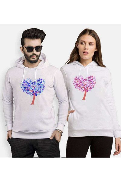 Tshirthane Love Tree Lover Combos Hooded Couple Combination