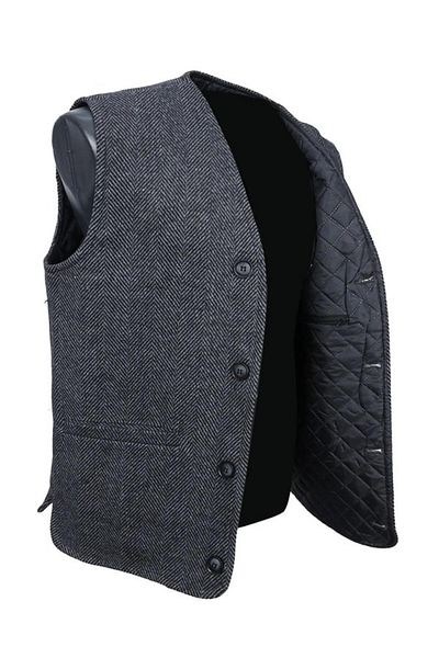 BYBEYEMS GİYİM Smoked Gray V-Neck Cashmere Men's Vest