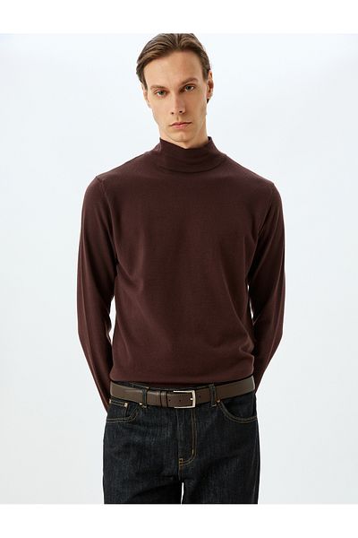 Koton High-Top-Strickpullover aus Viskose-Mischung – Basic-Modell mit langen Ärmeln