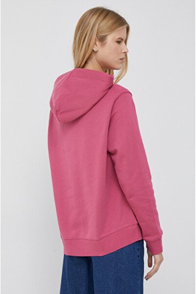 Tommy Hilfiger %100 ORGANİK PAMUK RAHAT KESİM KABARTMA BASKILI KAPÜŞONLU SWEATSHİRT