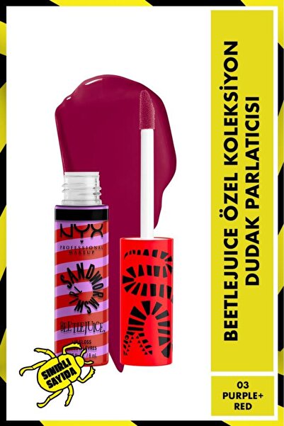 NYX Professional Makeup Beetlejuice Özel Koleksiyon Dudak Parlatıcısı - 03 Pu...