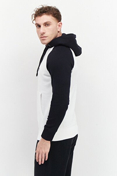 French Connection Men Long Sleeve Brand Logo Hoodie, White