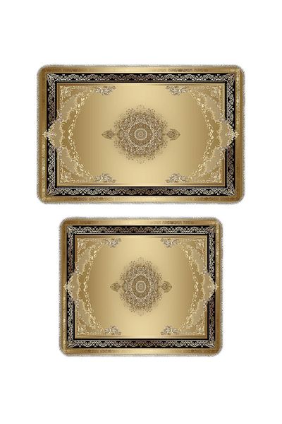BigArts Home Modern Decorative Non-Slip Based Washable Bath Mat - Gold 50X60-60X90 cm